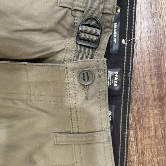 Prana Zion II Pants Mens 28x30 Green Khaki Relaxed Straight Stretch Hiking 2 - Picture 3 of 12